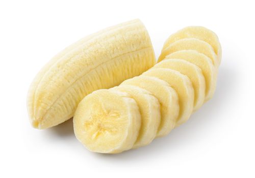Banane als Futter für Hunde vorbereitet